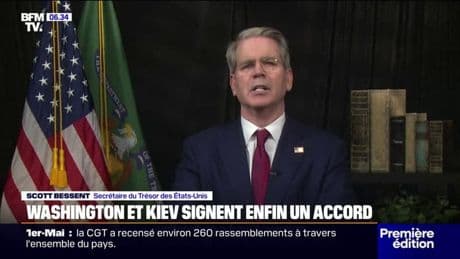 Guerre en Ukraine: "L'administration Trump s'engage en faveur d'un processus de paix, centré sur une Ukraine libre", assure Scott Bessent (secrétaire du Trésor des États-Unis)
