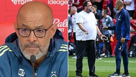 Nuno Espirito Santo 'may NOT be in charge for Sunday's game against Palace' with Forest owner Evangelos Marinakis 'BAFFLED' by coach's alarming comments - and 'explosive row with new arrival' is at the centre of major rift