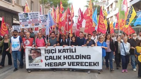 İşçi Erol Eğrek'in öldürülmesi İzmir'de protesto edildi