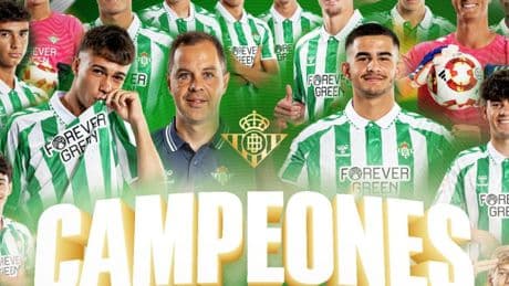 3-1: El Real Betis juvenil endulza la decepción europea con su primer título de la Copa de Campeones