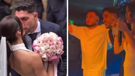 La fiesta con Omar Montes, fuegos artificiales, música flamenca... Los mejores momentos de la boda de Unai Núñez y Cintia Roldán