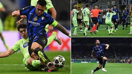 Is this a penalty? Barcelona fume as VAR awards Inter Milan a controversial spotkick after Pau Cubarsi's challenge on Lautaro Martinez