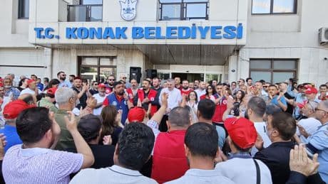 Genel-İş şubeleri, grevdeki Konak Belediyesi işçilerini ziyaret etti