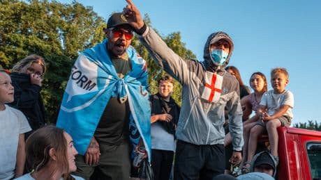 Why are protesters targeting a hotel in Essex?