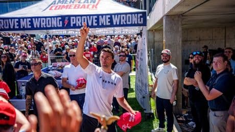 ‘All it takes is one lunatic’: Eyewitness describes moment Charlie Kirk shot in neck at Utah speaking event
