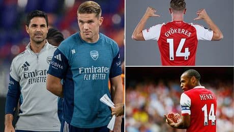 Viktor Gyokeres opens up on decision to take Thierry Henry's iconic No 14 jersey after breaking Arsenal's shirt sales record - as Mikel Arteta reveals the 'first thing he noticed' about new £70m man