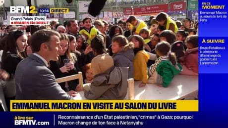 "Ah il y a des gilets jaunes en plus": Emmanuel Macron plaisante sur les habits de certains enfants