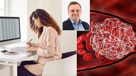 Are you at risk of developing a deadly blood clot... at work? Expert warns how you SIT could cause problems