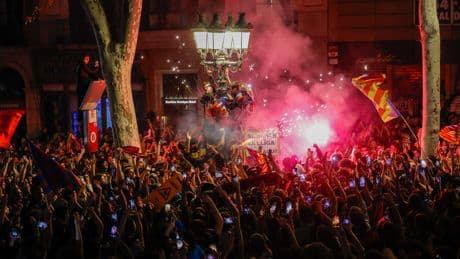 Las celebraciones del FC Barcelona, campeón de la Liga, en directo