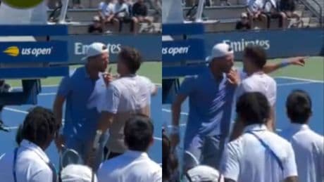 Dos tenistas casi llegan a las manos en un partido del US Open durante un cambio de lado