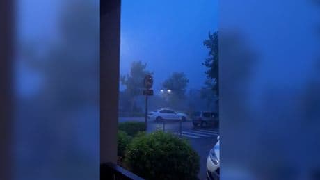 Éclairs, chutes de grêle, rafales de vent... Les images des violents orages qui ont frappé l’est de la France dimanche