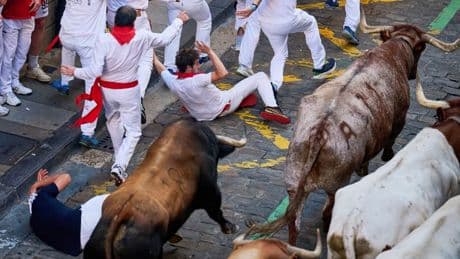 Zweite Hornstoß-Verletzung bei Stierläufen in Pamplona