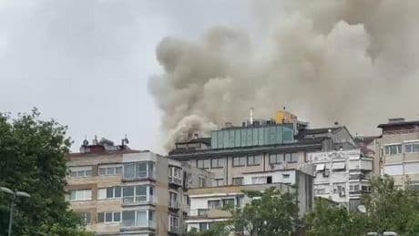 Nişantaşı'nda inşaat halindeki binada yangın