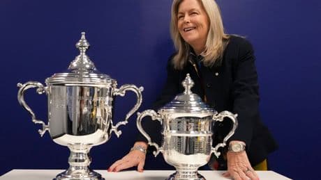 For decades, US Open women's champs got a smaller replica trophy than the men. Now they're equal