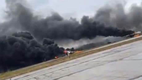 Ukraine ‘strikes Russian airfields destroying nuke bombers’ in huge drone blitz as footage shows aircraft up in flames