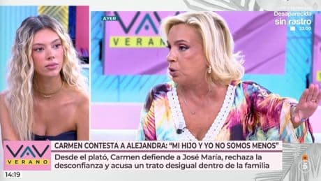 Alejandra Rubio responde a Carmen Borrego: "Nadie les ha hecho de menos ni a ella ni a mi primo José María"