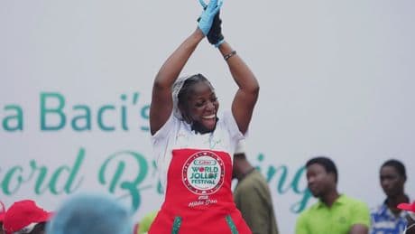 Nigerian chef breaks world record for cooking the largest jollof rice dish