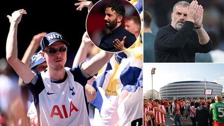 Tottenham fans expected to greatly outnumber Man United supporters in Bilbao - with around 15,000 believed to be travelling to the Europa League final without tickets