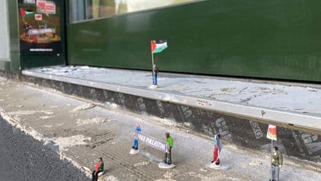 Miniature 'Free Palestine' art display appears in Glasgow as part of protest