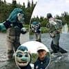 Horrifying moment Kraken star John Hayden and team mascot are charged at by a bear while filming skit