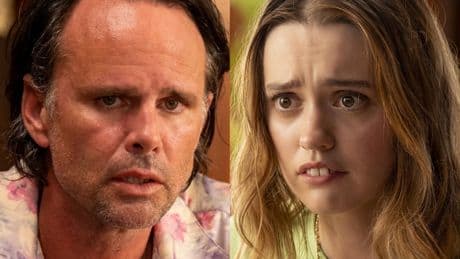 White Lotus star Walton Goggins shuts down question about ‘fall-out’ with co-star