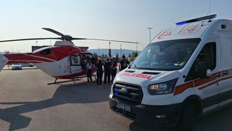 Ambulans helikopter 2 aylık bebek için havalandı