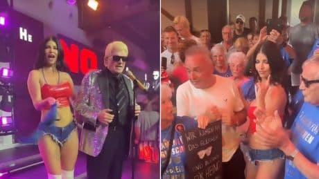 Heinos Bierkönig-Debüt: Micaela Schäfer tanzt leicht bekleidet zwischen Senioren