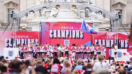 Watch: England victory parade highlights as thousands celebrate Euro 2025 win
