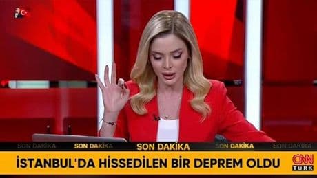 Meltem Bozbeyoğlu, depreme CNN Türk ekranlarında canlı yayında yakalandı