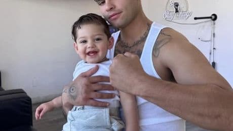 Ryan Garcia says his one-year-old son is already a champion in the making… and has his famous left hook