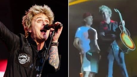 Green Day’s Billie Joe Armstrong kicks fan off stage for playing Oasis song