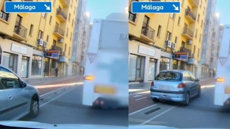 Adelanta a un autobús pasando por el medio de un carril bici en el centro de Málaga y cientos de personas se llevan las manos a la cabeza: “El más listo del barrio, nunca faltan”