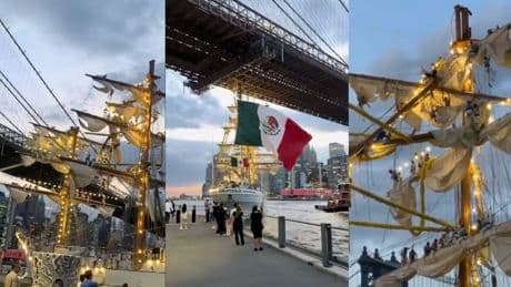 Un buque escuela mexicano con cientos de cadetes choca con el Puente de Brooklyn: al menos dos muertos y 20 heridos