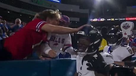 NFL decides punishment for rowdy fan who smacked Ravens players in ugly sideline scuffle... before being shoved by Lamar Jackson