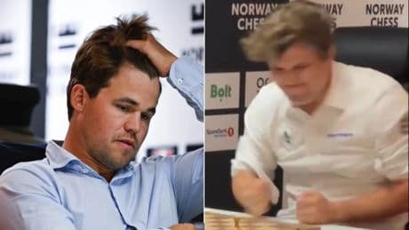 El tremendo enfado de Magnus Carlsen: pega un puñetazo a la mesa tras perder contra el campeón del mundo de ajedrez