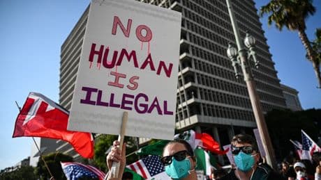 ICE protests descend into mashup of left-wing rally cries as Gaza and police brutality chants drown out immigration