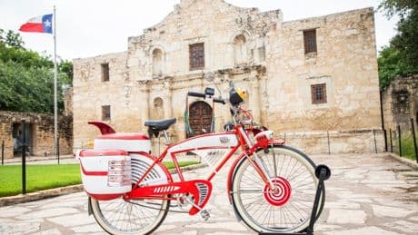 Pee-wee's bike is at the Alamo, but not where you think