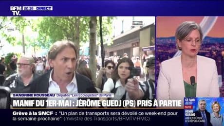 Jérôme Guedj exfiltré du cortège parisien du 1er-mai: "J'ai été choquée de ces images, il y avait toute sa place", affirme Sandrine Rousseau