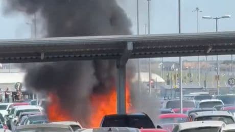 Firefighters battle blaze at Edinburgh airport