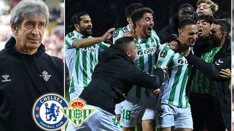 Ex-Man City boss Manuel Pellegrini leads SEVEN Premier League old boys for Real Betis against Chelsea in Europa Conference League final, including scorpion kick winger, Watford flop and Arsenal speedster