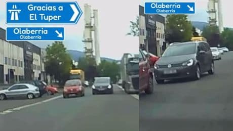 Se encuentra con una furgoneta que conduce en sentido contrario por una carretera de Guipúzcoa y una maniobra de última sorprende a cientos de personas: “Parece de chiste”