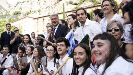 Laporta, eufórico en Montserrat: "Hemos devuelto la alegría al barcelonismo"