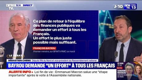 "Effort" national: "François Bayrou demande aux Français d'éponger ses erreurs et celles de ses prédécesseurs", fustige Sébastien Chenu (RN)