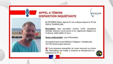 Rhône: un appel à témoins lancé après la disparition d’un sexagénaire à Thurins