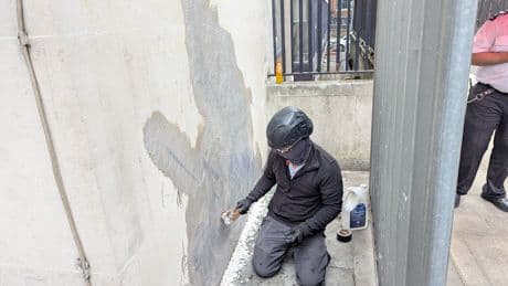 New Banksy artwork of judge beating a protester removed from Royal Courts of Justice