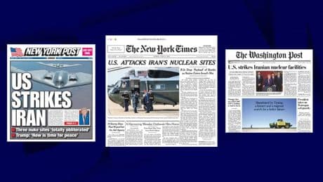 "Escalade dangereuse", "pari risqué"... Les unes de la presse américaine après les frappes de Washington contre Téhéran