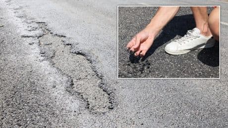 Woman nearly hit by car after her flip-flop got ‘stuck in molten tarmac’