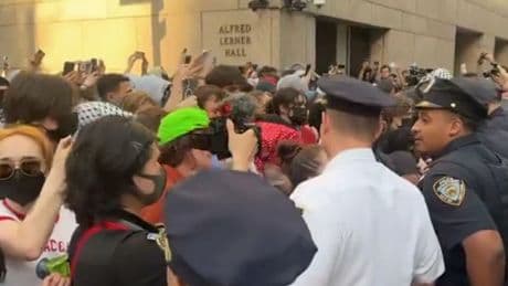 Columbia University protests: Two police officers injured after 'outrageous' crowd surge