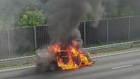 M1 motorway closed LIVE: Car erupts into fireball as traffic grinds to a halt