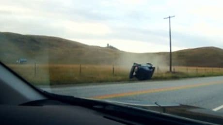 Shocking close call with suspected drunk driver caught on dashcam on Highway 3